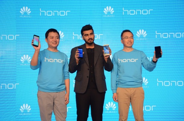 Honor Launches 2 new smartphones- Honor 6 Plus and Honor 4X in presence of Arjun Kapoor, Mr. George Zhao - President - Honor, and Mr. Allen  Wong - President, Consumer Business Group - Huawei India