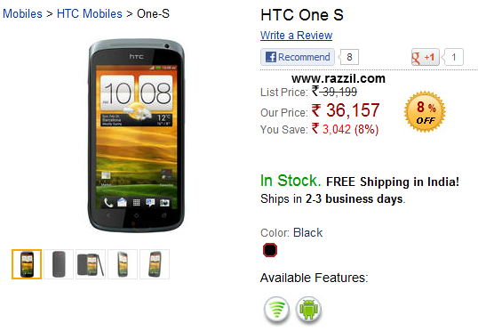HTC One S India
