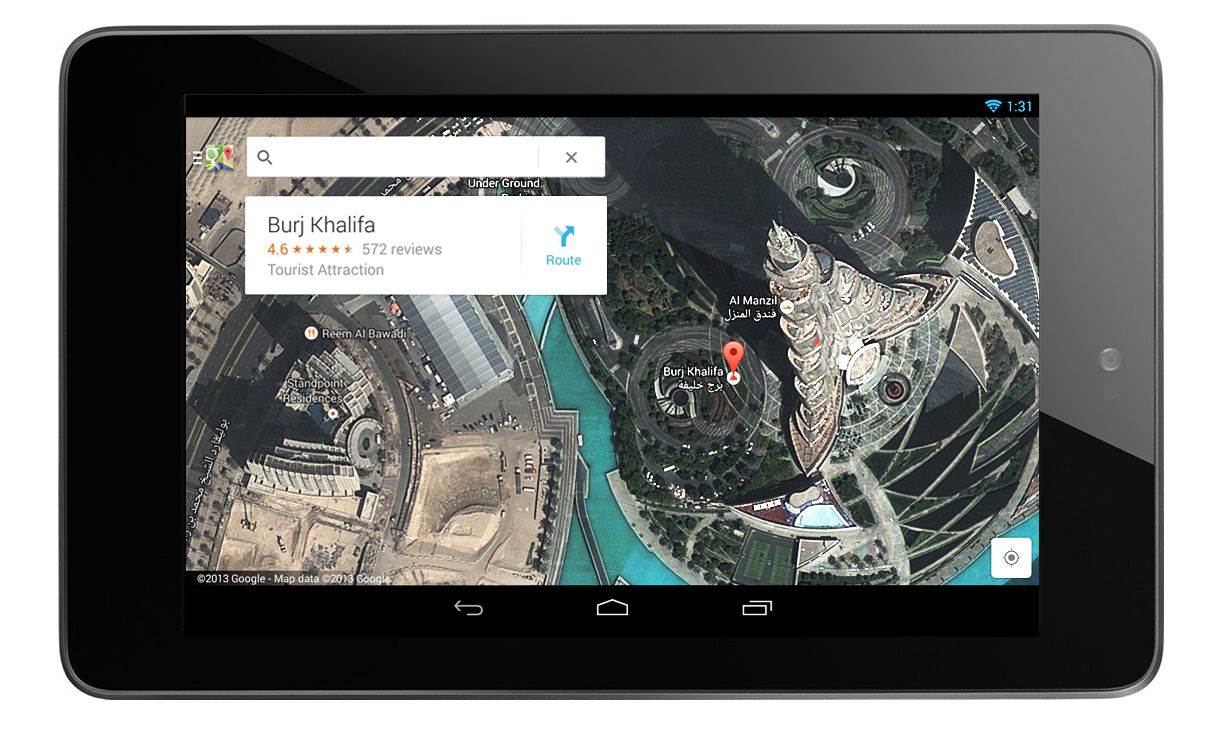 new Google Maps for Android tablets